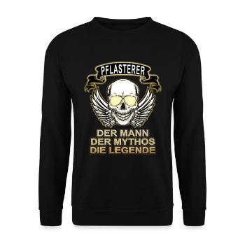 Pflasterer Mann Mythos Legende - Unisex Pullover - Schwarz - Vorne - Alina (178cm) & Michal (187cm)