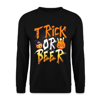 Halloween Trick Or Beer - Sweat-shirt Unisexe - noir - Devant - Alina (178cm) & Michal (187cm)
