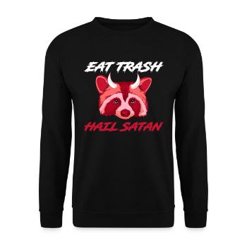 Eat Trash Hail Satan Satan Gift - Unisex Sweatshirt - black - Front - Alina (178cm) & Michal (187cm)