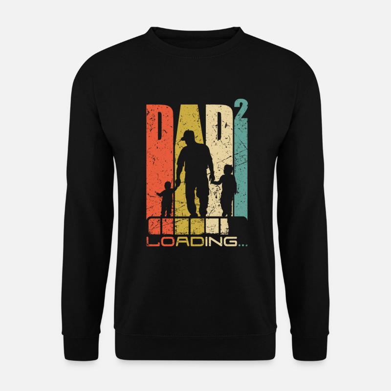 Dad Loading stolzer Papa 2022 Vater 2 Kinder - Unisex Pullover - Schwarz