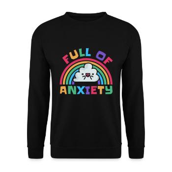 Full Of Anxiety Awareness Rainbow - Unisex Pullover - Schwarz - Vorne - Alina (178cm) & Michal (187cm)