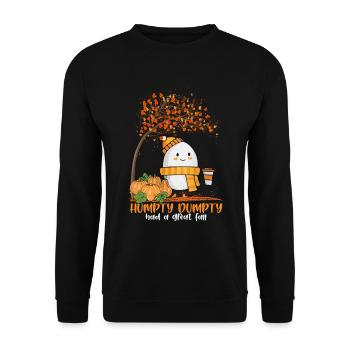 Humpty Dumpty Egg Affaire Pumpkin Spice Latte - Sweat-shirt Unisexe - noir - Devant - Alina (178cm) & Michal (187cm)