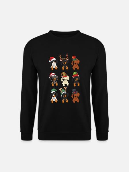 Dachshund Christmas Costume - Unisex Sweatshirt - black