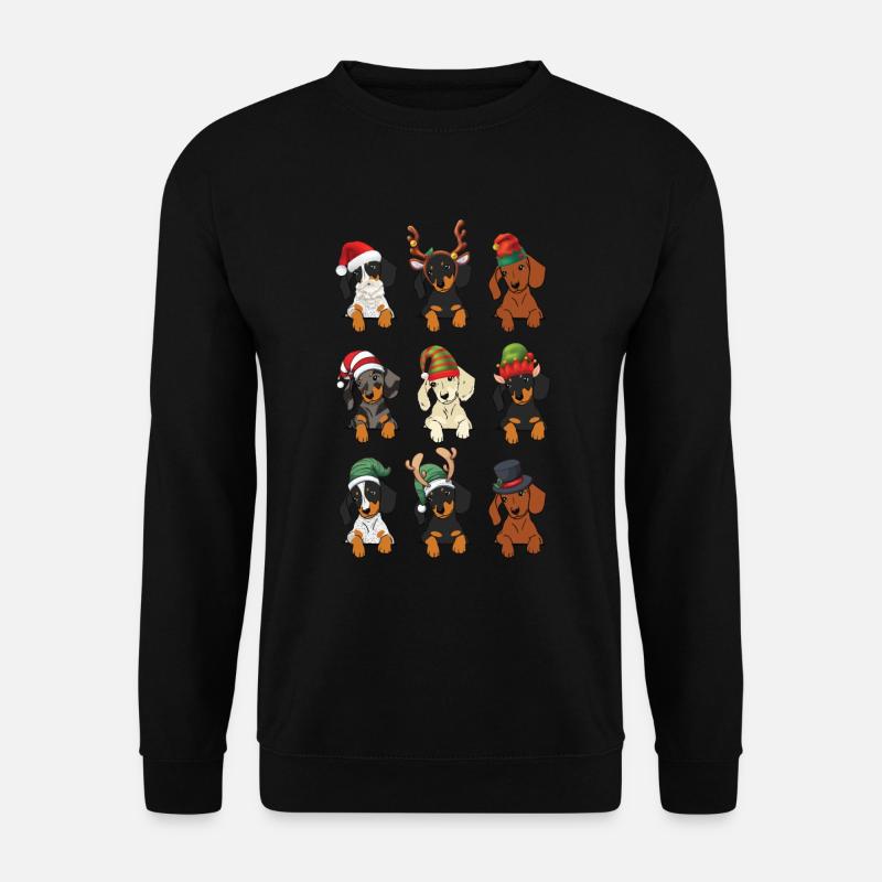 Dachshund Christmas Costume - Unisex Pullover - Schwarz