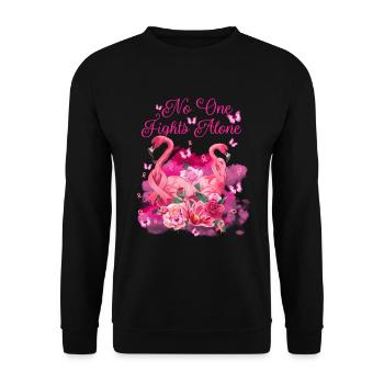 No One Fights Alone Breast Cancer Awareness - Sweat-shirt Unisexe - noir - Devant - Alina (178cm) & Michal (187cm)