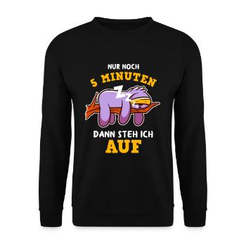 Faultier tshirt Schlafshirt damen Schlafen chillen - Unisex Pullover - Schwarz - Vorne - Alina (178cm) & Michal (187cm)