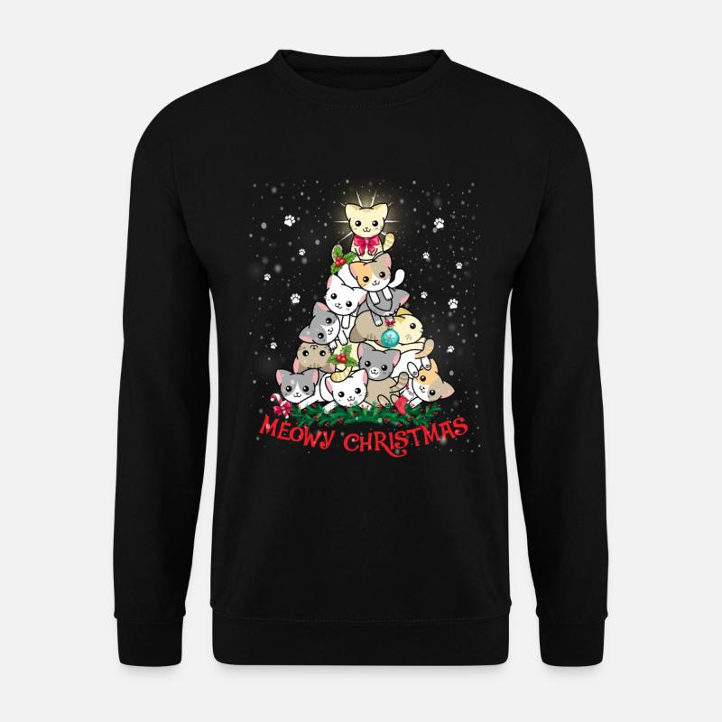 Meowy Christmas Tree - Unisex Sweatshirt - black