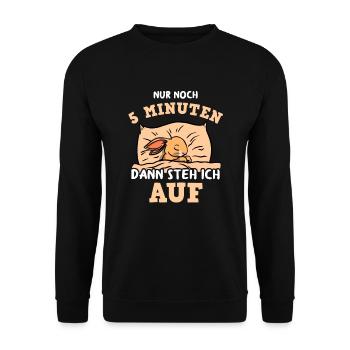 Hase Kaninchen Spruch Langschläfer Schlafshirt - Unisex Pullover - Schwarz - Vorne - Alina (178cm) & Michal (187cm)