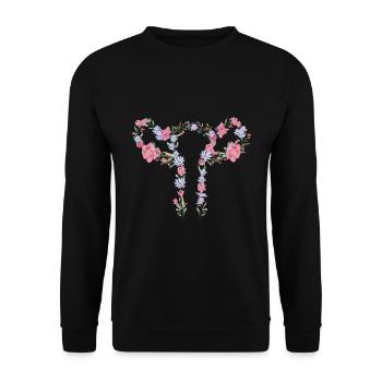Entfernung der Gebärmutter Hysterektomie Operation - Unisex Pullover - Schwarz - Vorne - Alina (178cm) & Michal (187cm)