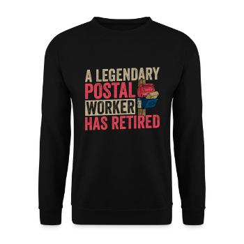 Retired Postal Worker - Unisex Sweatshirt - black - Front - Alina (178cm) & Michal (187cm)