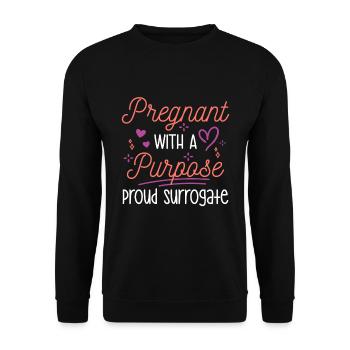 Surrogate Pregnant IVF Infertility - Unisex Sweatshirt - black - Front - Alina (178cm) & Michal (187cm)