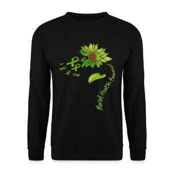 Sunflower Mental Health Awareness Depression - Unisex Pullover - Schwarz - Vorne - Alina (178cm) & Michal (187cm)