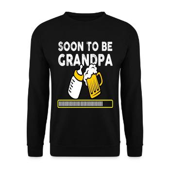 Soon To Be Grandpa Promoted Grandfather - Unisex Pullover - Schwarz - Vorne - Alina (178cm) & Michal (187cm)