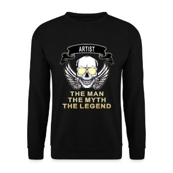 Artist The Man The Myth The Legend - Unisex Pullover - Schwarz - Vorne - Alina (178cm) & Michal (187cm)