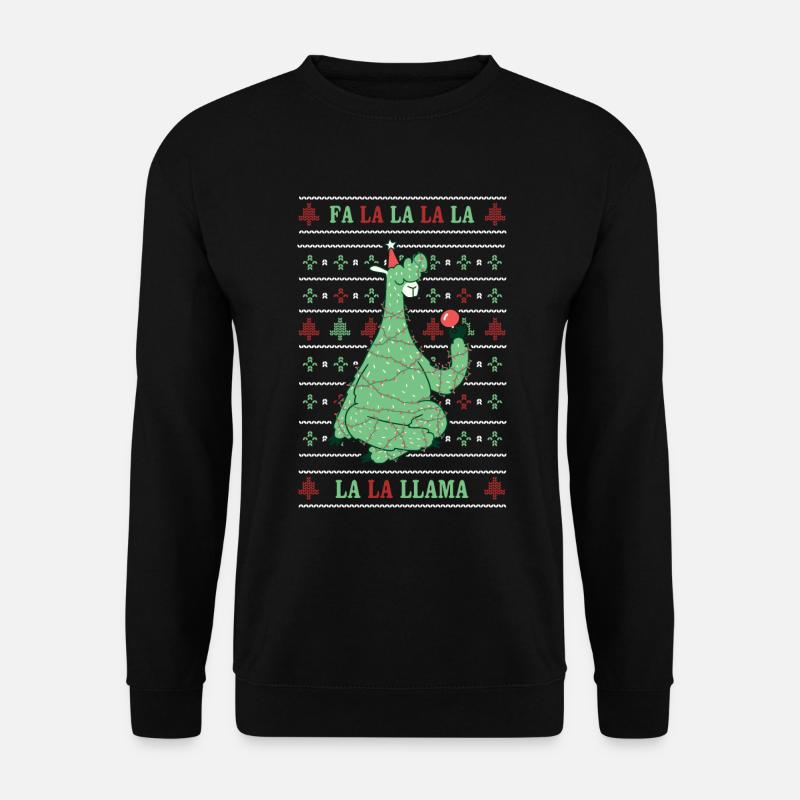 Llama Ugly Christmas Sweater Gift - Unisex Sweatshirt - black