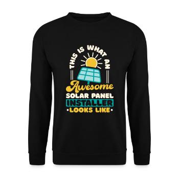 Solar Panel Installer - Unisex Sweatshirt - black - Front - Alina (178cm) & Michal (187cm)