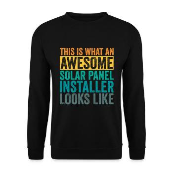 Solar Panel Installer - Unisex Sweatshirt - black - Front - Alina (178cm) & Michal (187cm)