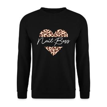 Nail Boss Nail Artist Cosmétologue Manicuriste - Sweat-shirt Unisexe - noir - Devant - Alina (178cm) & Michal (187cm)