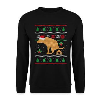 Pull de Noël drôle de chien Noël - Sweat-shirt Unisexe - noir - Devant - Alina (178cm) & Michal (187cm)