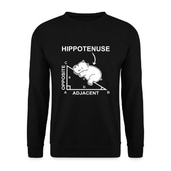 Hippotenuse Math Hippo Hippo Funny Pun - Sweat-shirt Unisexe - noir - Devant - Alina (178cm) & Michal (187cm)