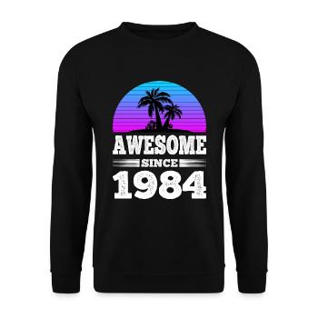 Awesome Since 1984 Sunset blue - Unisex Sweatshirt - black - Front - Alina (178cm) & Michal (187cm)