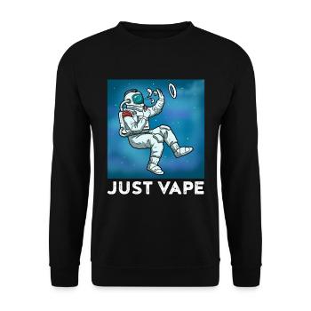 Just Vape Dampfen Geschenk - Unisex Pullover - Schwarz - Vorne - Alina (178cm) & Michal (187cm)