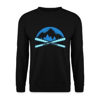 Skiing Ski Instructor - Unisex Sweatshirt - black - Front - Alina (178cm) & Michal (187cm)