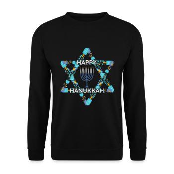 Joyeux Hanukkah juif - Sweat-shirt Unisexe - noir - Devant - Alina (178cm) & Michal (187cm)
