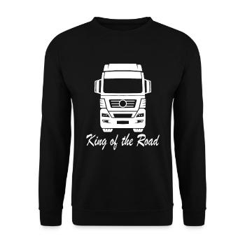 LKW-Fahrer - King of the Road - Unisex Pullover - Schwarz - Vorne - Alina (178cm) & Michal (187cm)