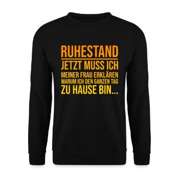Ruhestand Pensionierung Abschiedsfeier Abschieds - Unisex Pullover - Schwarz - Vorne - Alina (178cm) & Michal (187cm)