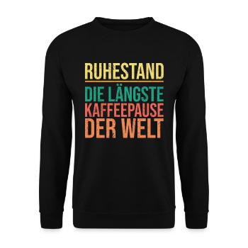 Ruhestand Pensionierung Abschiedsfeier Abschieds - Unisex Pullover - Schwarz - Vorne - Alina (178cm) & Michal (187cm)