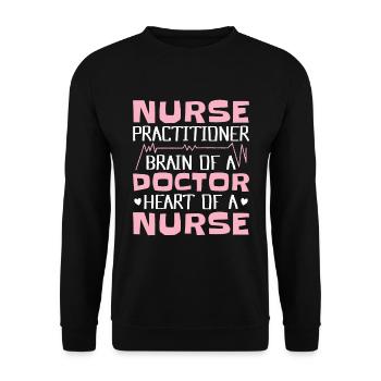Nurse Practitioner - Unisex Sweatshirt - black - Front - Alina (178cm) & Michal (187cm)