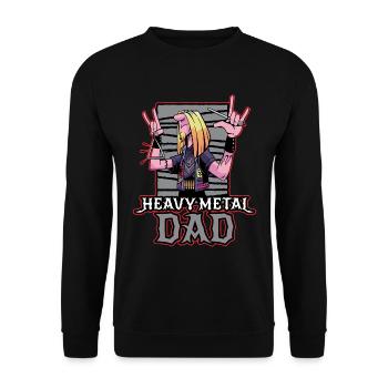 Heavy Metal Dad Heavy Metal Geschenk - Unisex Pullover - Schwarz - Vorne - Alina (178cm) & Michal (187cm)