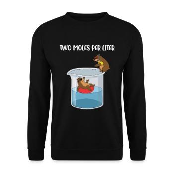 Two Moles Per Liter Chemistry Gift - Unisex Sweatshirt - black - Front - Alina (178cm) & Michal (187cm)