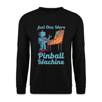 Just One More Pinball Retro Spiele Geschenk - Unisex Pullover - Schwarz - Vorne - Alina (178cm) & Michal (187cm)