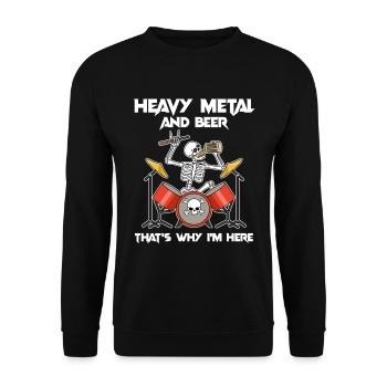 Heavy Metal Beer Heavy Metal Geschenk - Unisex Pullover - Schwarz - Vorne - Alina (178cm) & Michal (187cm)