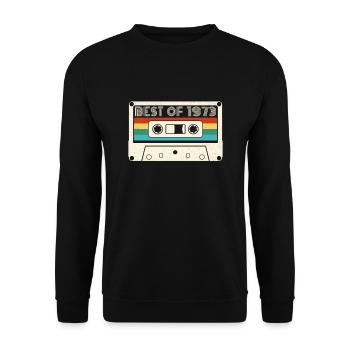 49 Anniversaire Best Of 1973 Cassette Rétro Vintage - Sweat-shirt Unisexe - noir - Devant - Alina (178cm) & Michal (187cm)