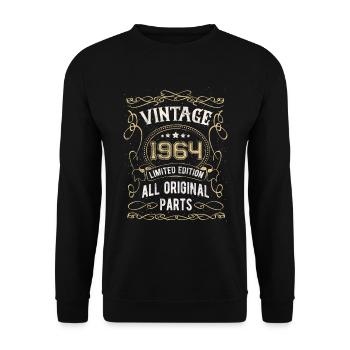 Born in 1964 Birthday gift 58 years - Unisex Sweatshirt - black - Front - Alina (178cm) & Michal (187cm)