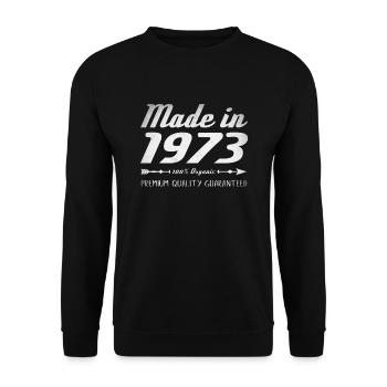 Made In 1973 Birthday Gift 49 Years Retro - Unisex Sweatshirt - black - Front - Alina (178cm) & Michal (187cm)