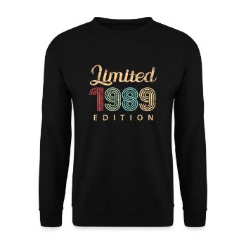 Limited 1989 Edition Geburtstag Geschenk 33 Jahre - Unisex Pullover - Schwarz - Vorne - Alina (178cm) & Michal (187cm)
