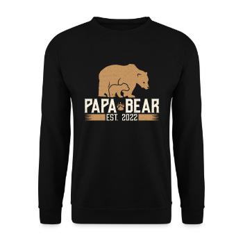 Papa Bear Est. 2022 Père-à-être Papa Cadeau - Sweat-shirt Unisexe - noir - Devant - Alina (178cm) & Michal (187cm)