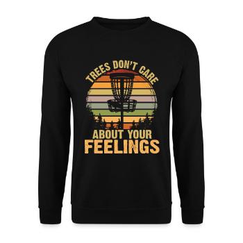 Trees Don't Care About Your Feelings Vintage - Unisex Pullover - Schwarz - Vorne - Alina (178cm) & Michal (187cm)