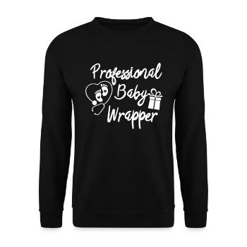 Professional Baby Wrapper Empreintes de bébé - Sweat-shirt Unisexe - noir - Devant - Alina (178cm) & Michal (187cm)