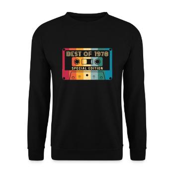 44 Birthday Best Of 1978 Cassette Retro Vintage - Unisex Sweatshirt - black - Front - Alina (178cm) & Michal (187cm)