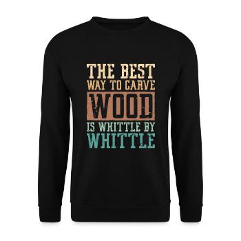 Wood Carving Whittling - Unisex Sweatshirt - black - Front - Alina (178cm) & Michal (187cm)