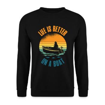 La vie est meilleure sur un cadeau de plaisancier - Sweat-shirt Unisexe - noir - Devant - Alina (178cm) & Michal (187cm)