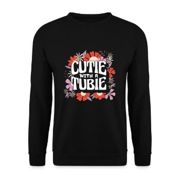 Tube d'alimentation Cutie With A Tubie - Sweat-shirt Unisexe - noir - Devant - Alina (178cm) & Michal (187cm)