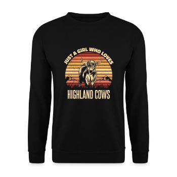 Vaches écossaises Highlander Cattle Highlander - Sweat-shirt Unisexe - noir - Devant - Alina (178cm) & Michal (187cm)