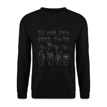 American Sign Language If You Can Read This Smile - Unisex Sweatshirt - black - Front - Alina (178cm) & Michal (187cm)