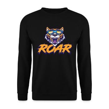 Roar Tiger Tiger Geschenk - Unisex Pullover - Schwarz - Vorne - Alina (178cm) & Michal (187cm)
